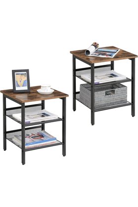 STOREMAX snShop Komodin, 2'li set, Ayarlanabilir file Raflı, Oturma Odası, Yatak Odası, endüstriyel, sağ