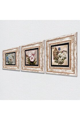STOREMAX Stone Kelebekli Çiçek Taş Duvar Tablosu - Çerçeveli Taş Tablo - Dekoratif Duvar Sanat
