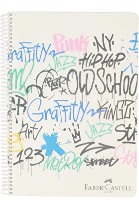 STOREMAX goldtrack Grafiti Desenli Spiralli Defter, A4, 120 Yaprak, 70g Kağıt,, Dayanıklı Kapak, Açılan Spira