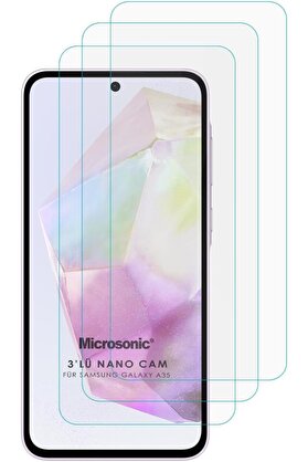 STOREMAX ynsShoping A35 Screen Protector Glass Cam Ekran (3`lü Paket) [ A35 ile Uyumlu Ekran - Şeffaf] NewTrr