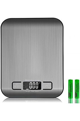 STOREMAX polysight Mutfak Terazisi Paslanmaz Çelik Elektronik Lcd Ağırlık 5 Kg Ölçeklii Pişirme Ölçü Aleti tr