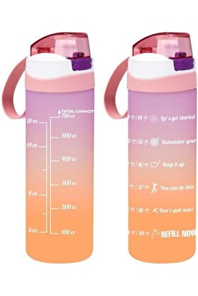STOREMAX 161670-162 Su Şişesi - Motivasyon Su Matarası - Suluk Yavruağzı 1032927