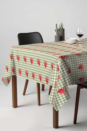 STOREMAX GÇAVM Pötikare Çilek Desenli Yeşil Masa Örtüsü, Sofra Bezi, Piknik Örtüsü Yeşil 140 x 200