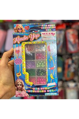 STOREMAX snShop Kendin Yap Boncuk Takı Seti, Renkli Boncuklarla Bileklik ve Kolye Yapımı, Çocuklar İçin