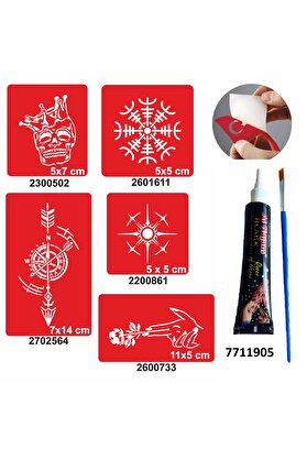 Ai̇rbrush Tattoo Pusula Gül Desenleri̇ Hi̇nt Kınası Ile Geçi̇ci̇ Dövme Yapma Seti̇