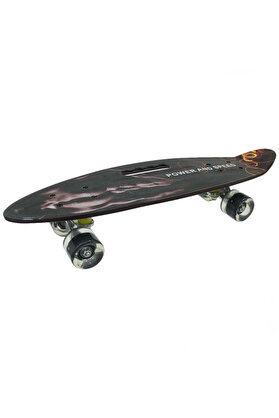 gizmurstore Desenli Orta Boy Işıklı Kaykay 60 cm
