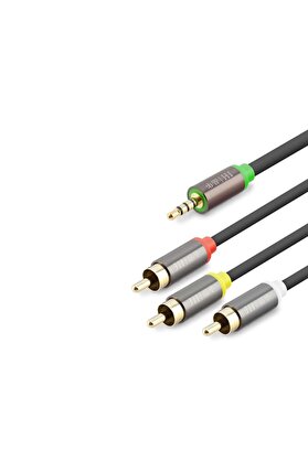 Skygo 3.5 Mm To 3Rca Kablo 2Lıne Gold 1.5M Siyah Hdx1064