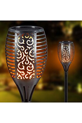 evimdeyokyok Alev Efektli Solar Bahçe Lambası (51 cm)