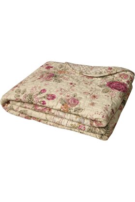 STOREMAX snShop Home Antik Gül - Klasik Geleneksel Çiçek -%100 Pamuk Kapitone Örtü Battaniye, 127 x 152