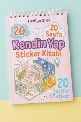 hediyeofisi 20 Yaprak Etiket 20 Yaprak Tasarım Kartı Defter 3D Sticker Seti | Kendin Yap İzometrik Sticker