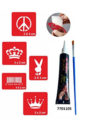 Ai̇rbrush Tattoo Barış Ve Taç Desenleri̇ Hi̇nt Kınası Ile Geçi̇ci̇ Dövme Yapma Seti̇