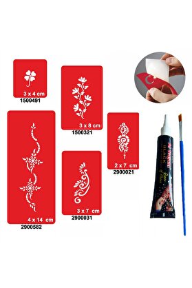 Ai̇rbrush Tattoo El Ayak Süsleme Desenleri̇ Kına Ile Geçi̇ci̇ Dövme Yapma Seti̇