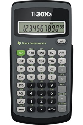 STOREMAX vegaShop Instruments TI-30 Xa okul hesap makinesi (tek satırlı, 10 haneli, pille çalışır) gri