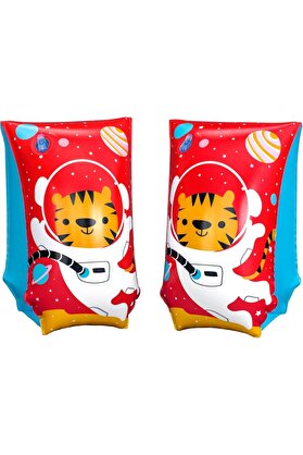 STOREMAX jptrShop Yüzme Kolluğu 5-12 Yaş, Astro Tiger Sevimli Hayvan Figürlü Havuz Deniz Simidi 30x15 Cm