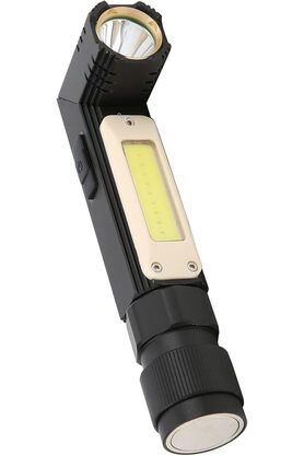 STOREMAX jptrShop USB Şarjlı Katlanabilir Metal LED El Feneri – 5W + COB, 800 Lümen, 360° Mıknatıslı