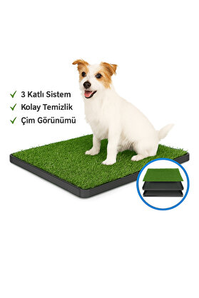 TRENDMEN Yavru Köpek Tuvalet Eğitim Pedi – Çim Görünümlü 3 Katlı Temizlik Sistemi