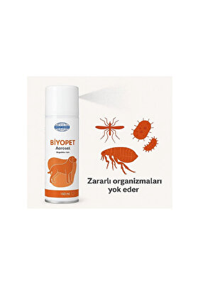 Bi̇yopet Aerosol (Köpek) 150 Ml Köpek Yaşam Alanı Bi̇t, Pi̇re Ve Kene Haşere Spreyi̇