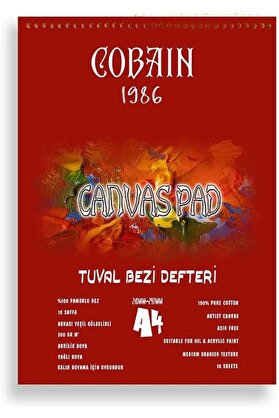 STOREMAX pltnstoreshop sanat taha demir Cobain 1986 Tuval Bezi Defteri Akrilik Defteri Yağlıboya Defteri Guaj