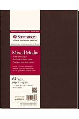 STOREMAX svngsphereshop 567-7-1 Softcover Mixed Media Art Journal, 19,7 x 24,8 cm, beyaz, 64 sayfa svngsphere