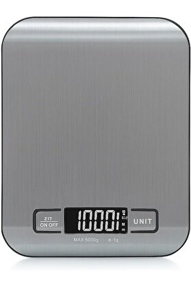 STOREMAX Mutfak Terazisi – 5000 g / 1 g Hassasiyetli Paslanmaz Çelik Tartı, LCD Ekranlı, Akıllı Otom