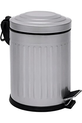 STOREMAX 5-12- 16 Lt Vintage Serisi Amortisör Kapaklı Çöp Kovası (BANYO - MUTFAK - TUVALET - BALKON) (GRİ, 5