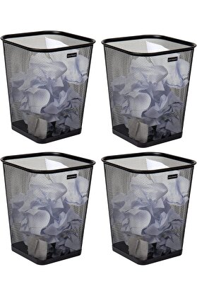 STOREMAX Reader Mesh Çöp Kovası, Atık Kağıt Sepeti, Kare, Ofis, Metal Örgü, 9.8 "U x 9.8" G x 12.25" H, 4&apo