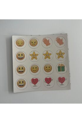 STOREMAX Manyetik Sticker Mıknatıslı Emoji Sticker Gülen Yüz Sticker Gülenyüz Yıldız kalp hediye alkış 160 ad
