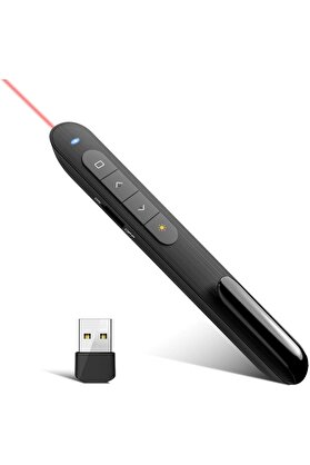 STOREMAX elizzashop GN-04 Kablosuz Sunum Tıklayıcı Kırmızı İşaretçi Slayt Gösterisi PowerPoint Win10 Mac Keyn