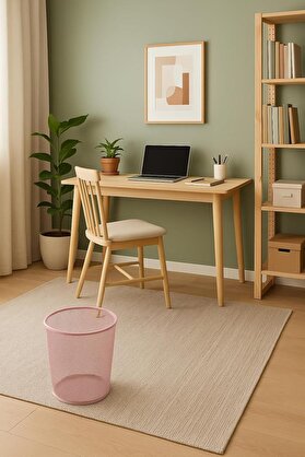 STOREMAX Tam Delikli Metal Fileli Toz Pembe Çöp Kovası - ND-1044 1175713