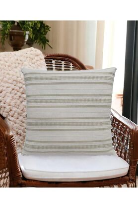 STOREMAX Dokuma Bohem Tasarım%100 Pamuklu 45X45Cm Kırlent Kılıfı Krem Bej-Yeşil