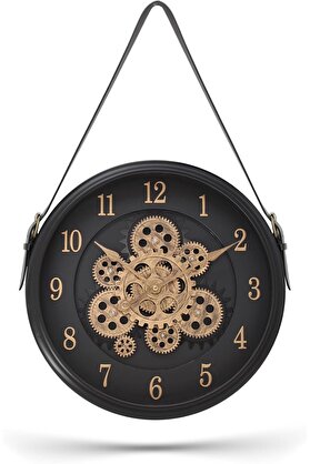 STOREMAX shpsell Mark Premium Serisi Eskitme Döner Çarklı Retro Tasarım 40 Santimetre Ev ve Ofis Duvar Saati,