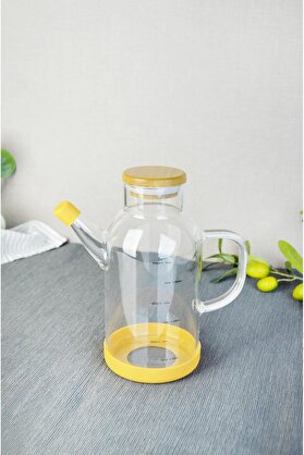 STOREMAX 600 ml Bambu Kapaklı Borosilikat Cam Yağlık 1014773