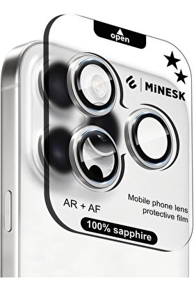 STOREMAX 16 Pro / 16 Pro Max ile Uyumlu Orijinal Safir Cam (%99.9 Saflıkta Gerçek Safir) Cihazın Kendi Lensle
