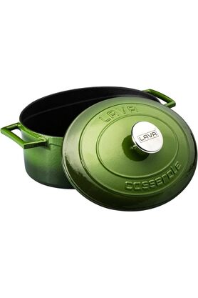 STOREMAX modashine Metal Oval Döküm Tencere, 27 cm, 3.91 L Hacim, Yeşil modascope 1014773