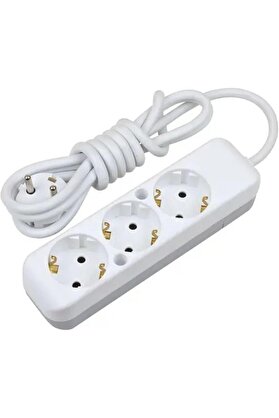 STOREMAX modashine 3lü Üçlü 5 Metre Uzatma Kablolu Anahtarsız Topraklı Priz Elektirik Uzatma Kablosu modascop