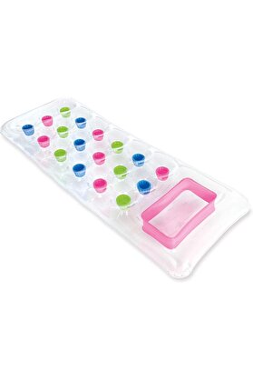 STOREMAX 59894 Şeffaf Pencereli Bardaklı Yatak 188 cm, su sporları, plaj malzemesi, şişme ürün, yüzme aksesua
