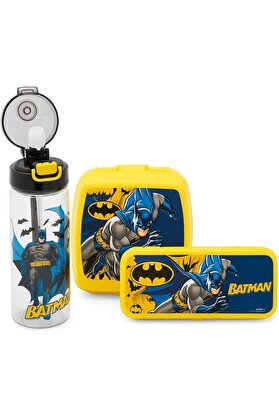 STOREMAX Mark Batman Lisanslı Okul Seti; 500 ml Matara, Beslenme Kutusu, Kalem Kutusu 1175713