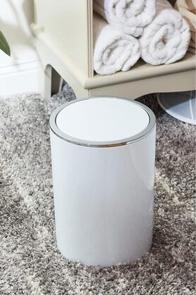 STOREMAX modashine Çöp kovası beyaz (İnca model) 25.5 x 18.5 cm modascope 1014773