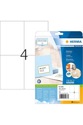 STOREMAX modashine Kendinden Yapışkanlı Çok Amaçlı Etiketler, A4 Sayfa Başına 4 Etiket, ve Mürekkep Püskürtme