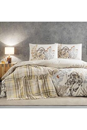 STOREMAX Çift Kişilik Battaniyeli Nevresim Takımı Bej 1014773