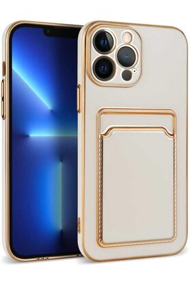 STOREMAX İle Uyumlu 12 Pro Max Kılıf Bark Kartlıklı Kapak Beyaz 1014773