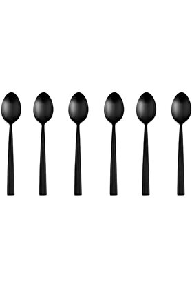 STOREMAX Quantum Mat Siyah Tatlı Kaşığı 16 cm 6 adet 1014773