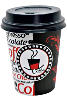 STOREMAX Excodi Cup - 8 oz Kapaklı Karton Bardak - 250 ml - 100 Adet Kaliteli Otomat Bardağı, Sızdırmaz, El