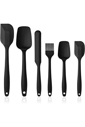 STOREMAX modashine Silikon mutfak yardımcısı, 6 adet silikon spatula, çorba kaşığı, fırın fırçası, spatula, ı