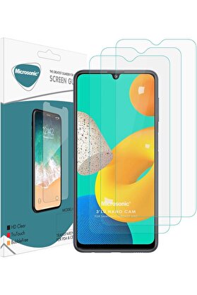 STOREMAX M32 4G Screen Protector Glass Cam Ekran (3'lü Paket) [ M32 4G ile Uyumlu Ekran - Şeffaf] 10147