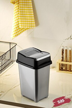 STOREMAX svngsphereshop Haus Dolap Içi Çöp Kovası Pratik Kapak Banyo Mutfak Girdap Çöp Kovası Gri 5 Litre svn