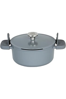 STOREMAX modashine LEO PHANTOM KAPAKLI YAPIŞMAZ TENCERE 24 CM GREY modascope 1014773