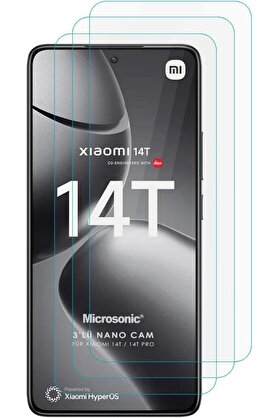 STOREMAX 14T Screen Protector Glass Cam Ekran (3`lü Paket) [14T ile Uyumlu Ekran - Şeffaf] 978262