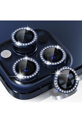STOREMAX 15 Pro,15 Pro Max için, TAŞLI, Kamera Lens, Basit Kurulum, HD Görüntü, Metal Çerçeve, 9H Temperli Ca