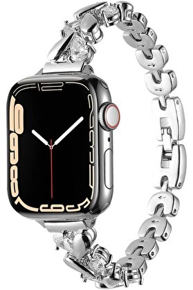 STOREMAX shopverse İle Uyumlu 38mm/40mm KRD-103 Metal Kordon Gümüş trendflick 1014773